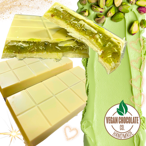 Vegan White Chocolate Pistachio Crunch Bar