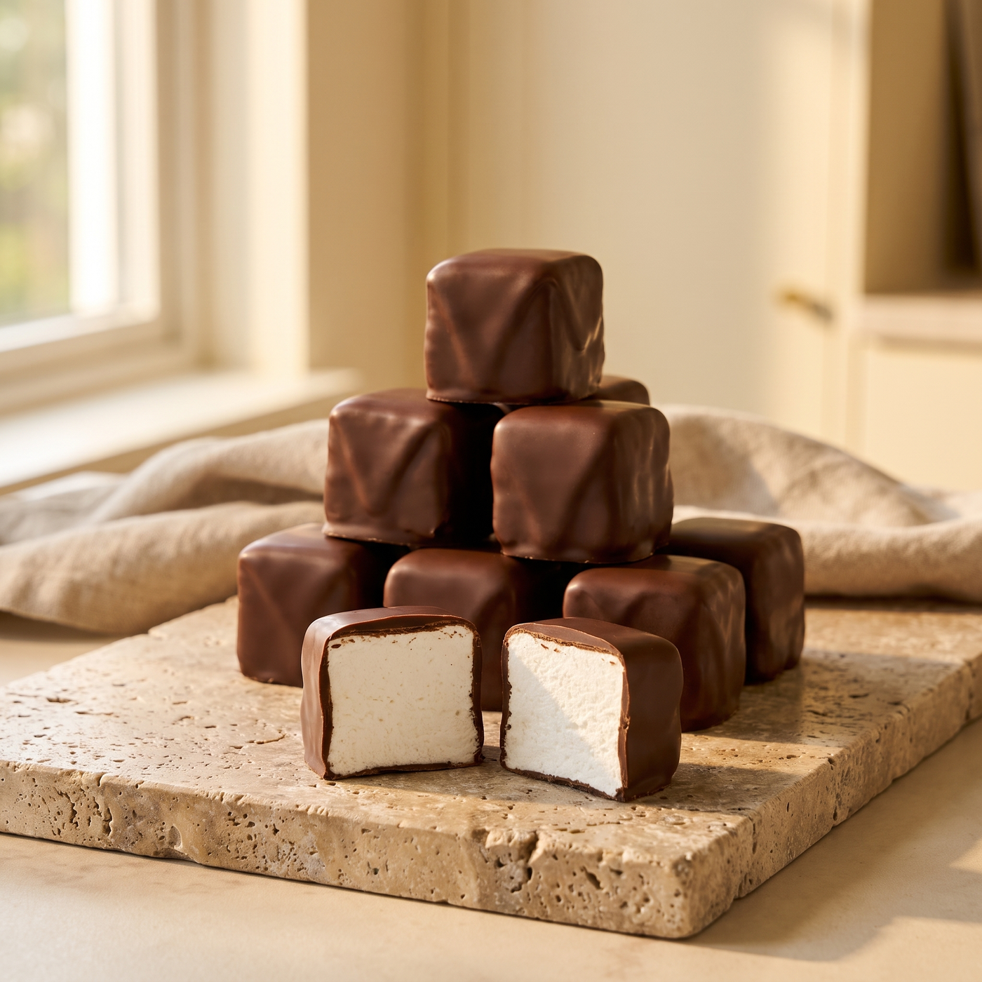 Choc Coated Marshmallows 250g — about 8 big marshmallows