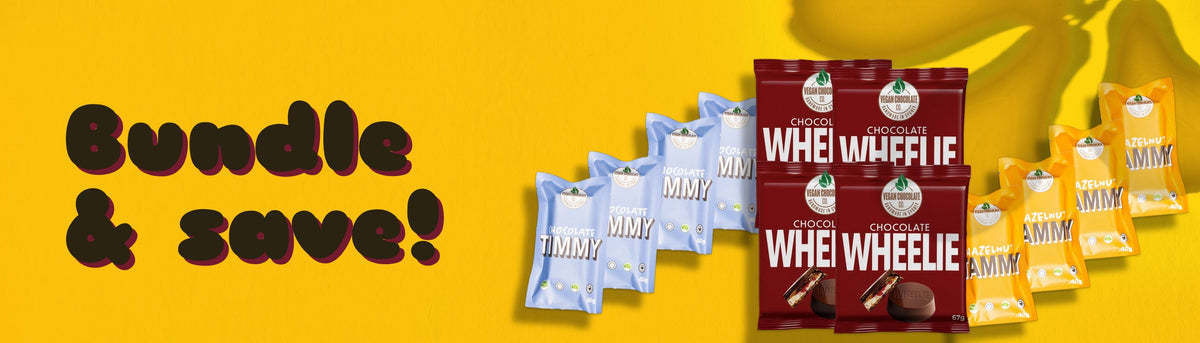 Bundle and save: four-packs of Chocolate Timmy, Chocolate Wheelie and Hazelnut Tammy