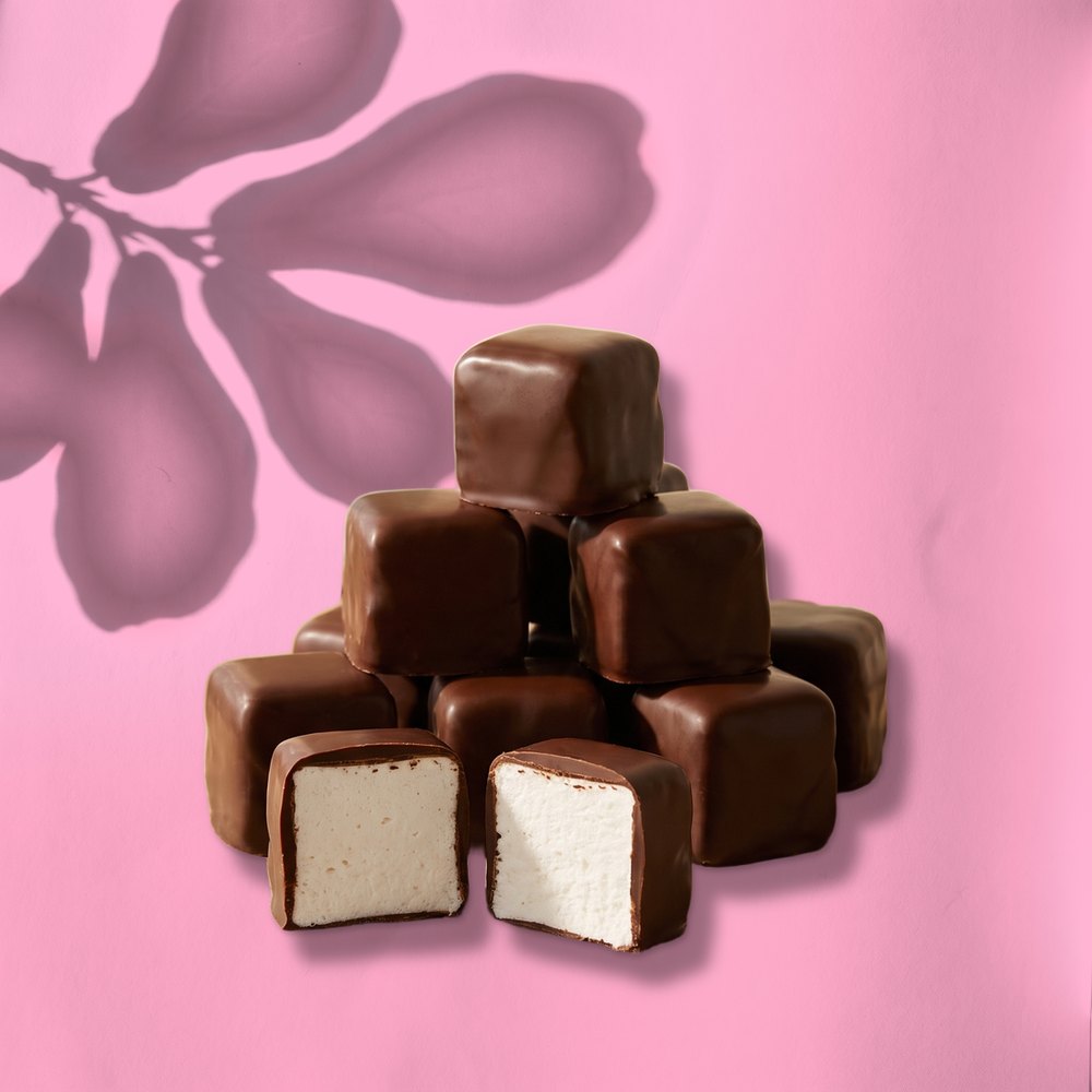 Choc Coated Marshmallows 250g — about 8 big marshmallows
